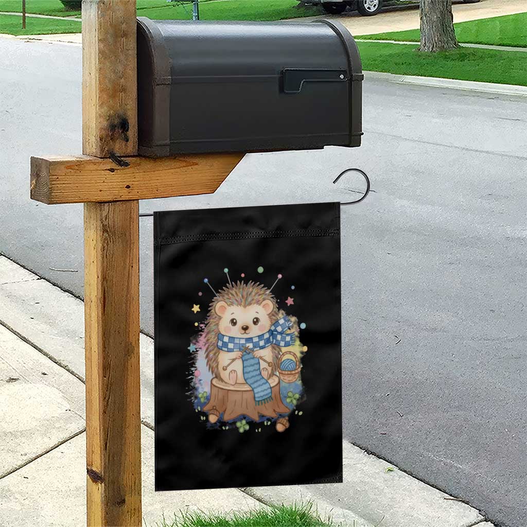 Cute Hedgehog Knitting Garden Flag Gift For Crocheter TS12 Print Your Wear