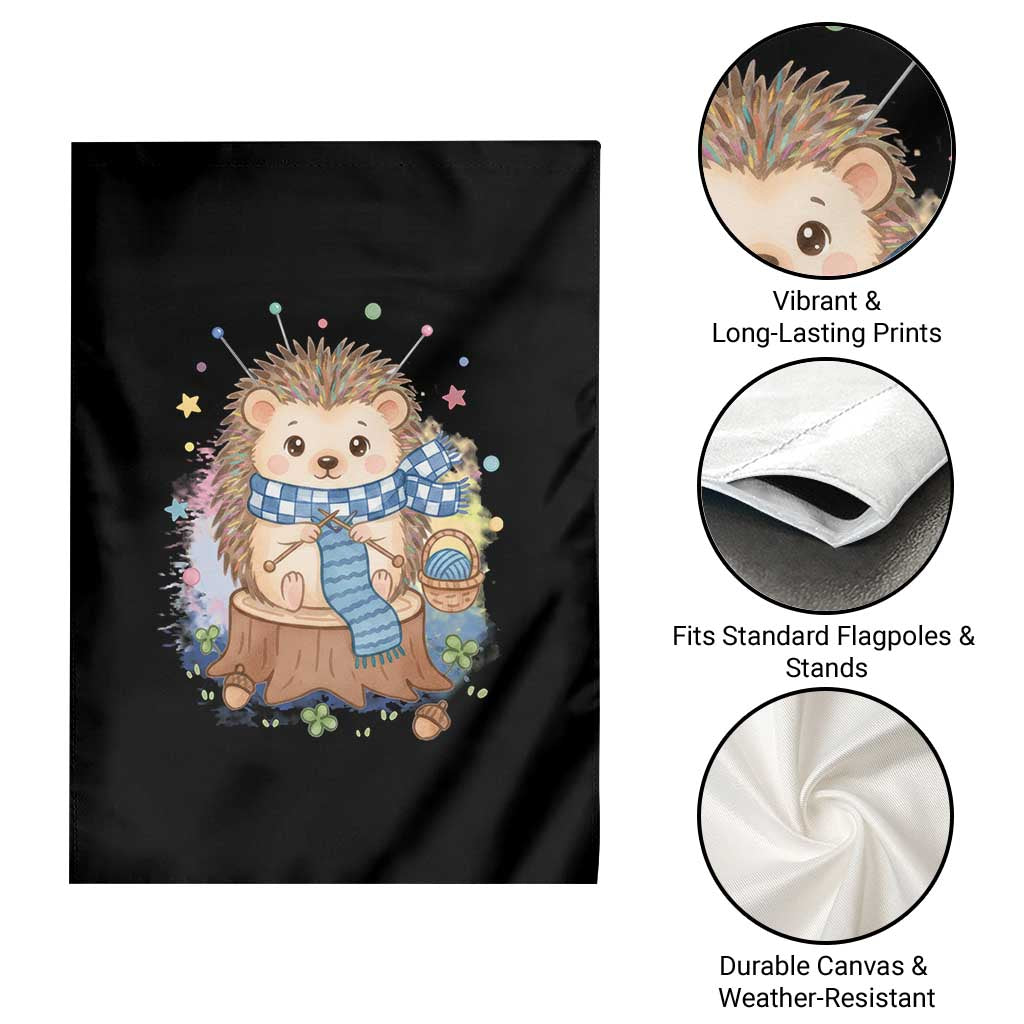 Cute Hedgehog Knitting Garden Flag Gift For Crocheter TS12 Print Your Wear