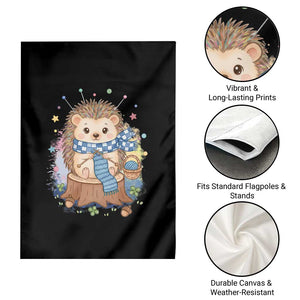 Cute Hedgehog Knitting Garden Flag Gift For Crocheter TS12 Print Your Wear