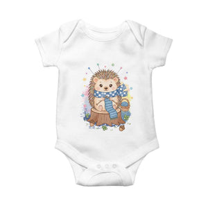 Cute Hedgehog Knitting Baby Onesie Gift For Crocheter TS12 White Print Your Wear