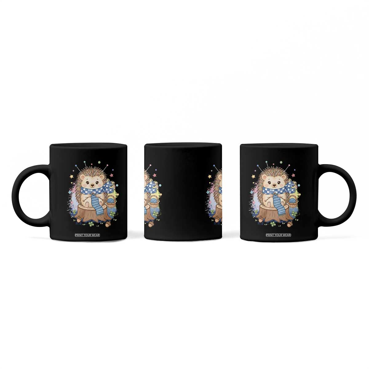 Cute Hedgehog Knitting Coffee Mug Gift For Crocheter TS12 Print Your Wear