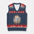 Cute Hedgehog Knitting V-Neck Knit Sweater Vest Gift For Crocheter TS12 Navy Red Print Your Wear