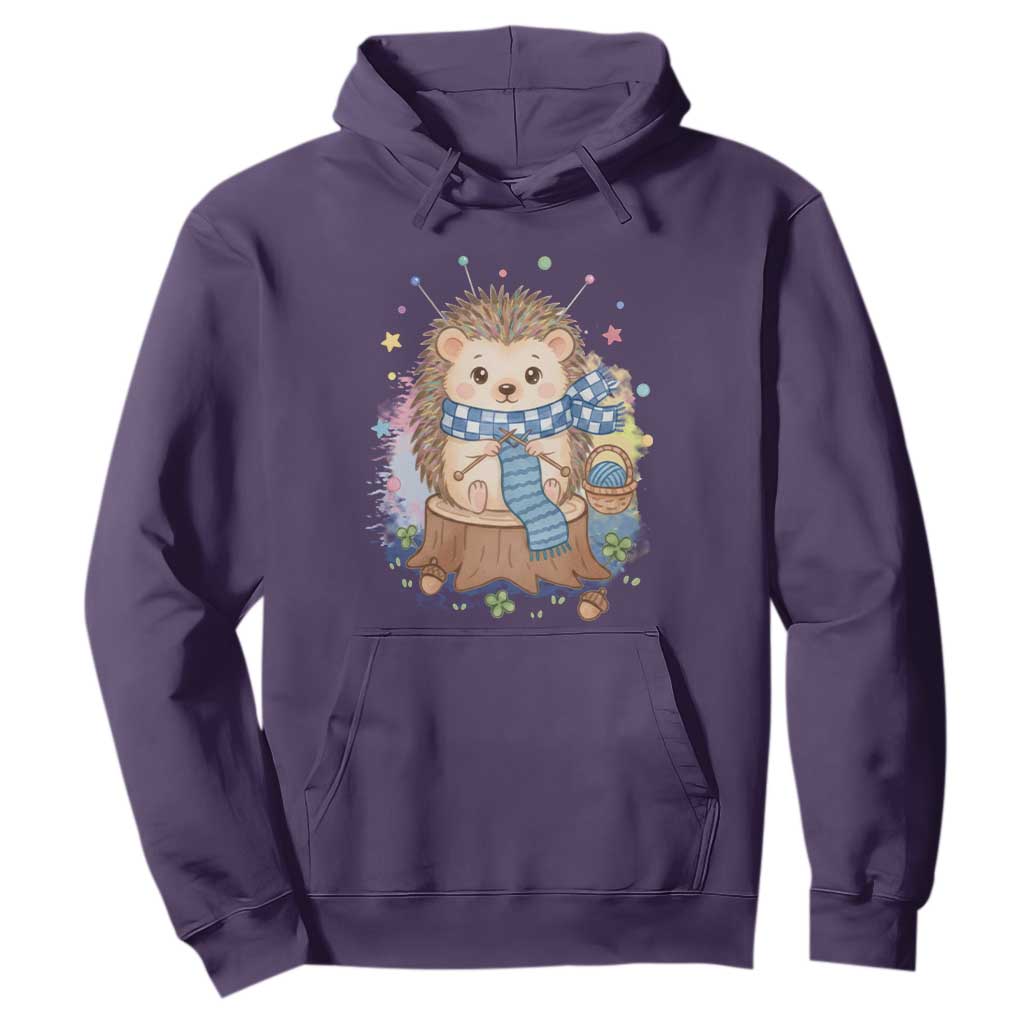 Cute Hedgehog Knitting Hoodie Gift For Crocheter TS12 Purple Print Your Wear