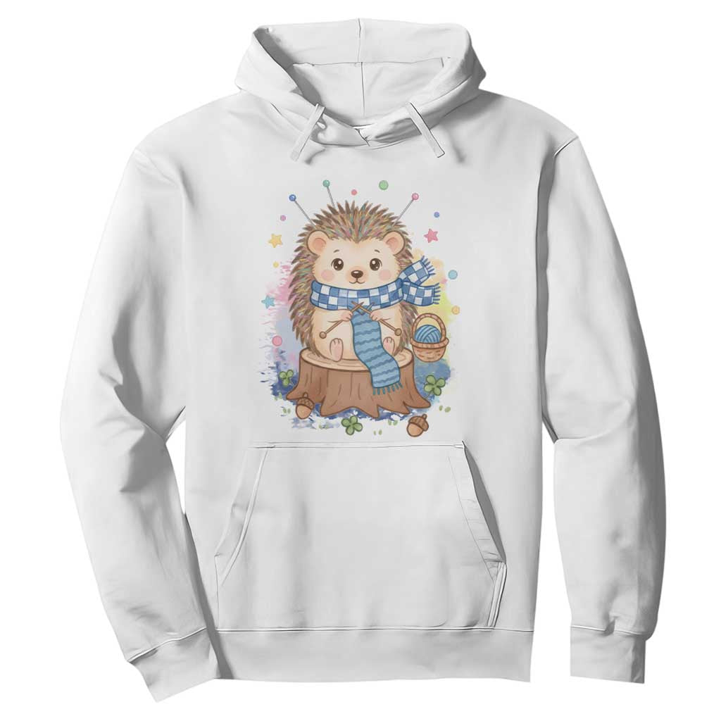 Cute Hedgehog Knitting Hoodie Gift For Crocheter TS12 White Print Your Wear