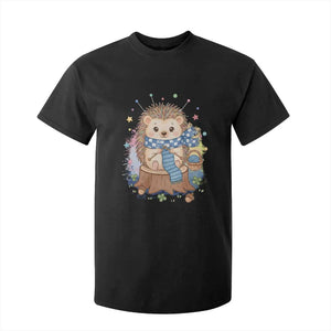 Cute Hedgehog Knitting T Shirt For Kid Gift For Crocheter TS12 Black Print Your Wear