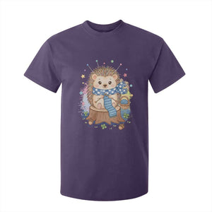 Cute Hedgehog Knitting T Shirt For Kid Gift For Crocheter TS12 Purple Print Your Wear