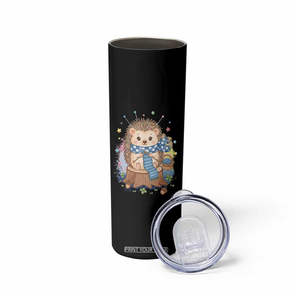 Cute Hedgehog Knitting Skinny Tumbler Gift For Crocheter TS12 Print Your Wear