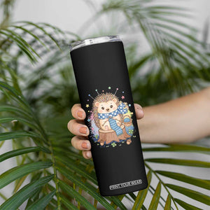 Cute Hedgehog Knitting Skinny Tumbler Gift For Crocheter TS12 Print Your Wear