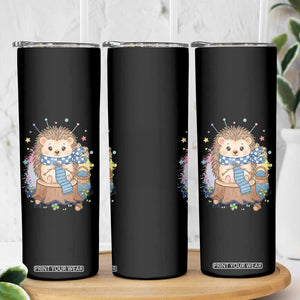 Cute Hedgehog Knitting Skinny Tumbler Gift For Crocheter TS12 Print Your Wear