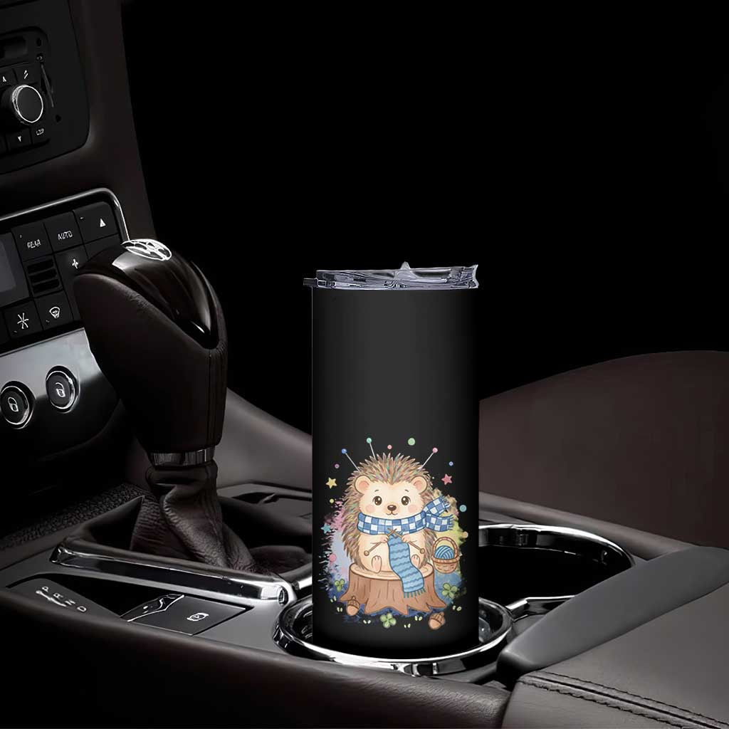 Cute Hedgehog Knitting Skinny Tumbler Gift For Crocheter TS12 Print Your Wear