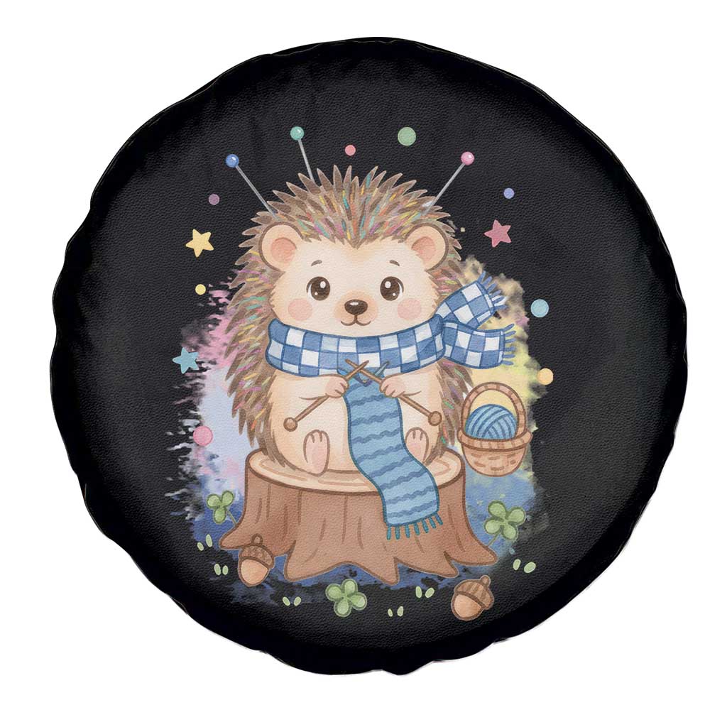 Cute Hedgehog Knitting Spare Tire Cover Gift For Crocheter TS12 Print Your Wear