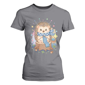 Cute Hedgehog Knitting T Shirt For Women Gift For Crocheter TS12 Charcoal Print Your Wear