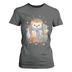 Cute Hedgehog Knitting T Shirt For Women Gift For Crocheter TS12 Dark Heather Print Your Wear