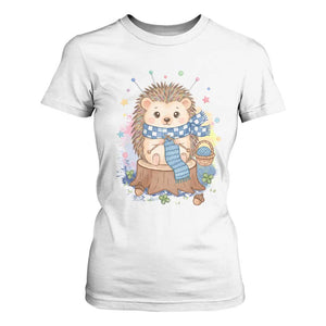Cute Hedgehog Knitting T Shirt For Women Gift For Crocheter TS12 White Print Your Wear