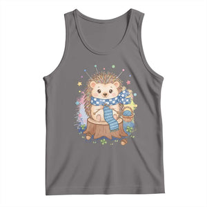 Cute Hedgehog Knitting Tank Top Gift For Crocheter TS12 Deep Heather Print Your Wear