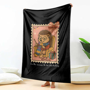 Cute Hedgehog Knitting Throw Blanket Christmas Holiday Gift TS12 Print Your Wear