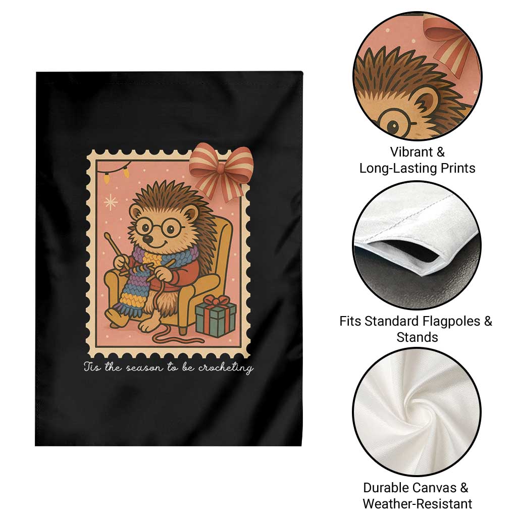Cute Hedgehog Knitting Garden Flag Christmas Holiday Gift TS12 Print Your Wear