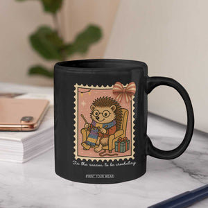Cute Hedgehog Knitting Coffee Mug Christmas Holiday Gift TS12 Print Your Wear