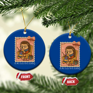 Cute Hedgehog Knitting Ceramic Ornament Xmas Holiday Gift TS12 1pc Blue Print Your Wear