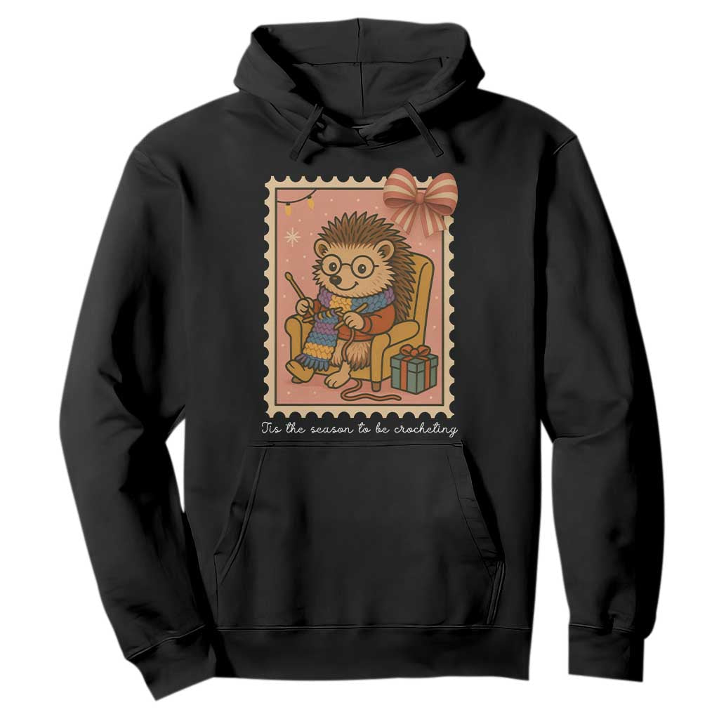 Cute Hedgehog Knitting Hoodie Christmas Holiday Gift TS12 Black Print Your Wear