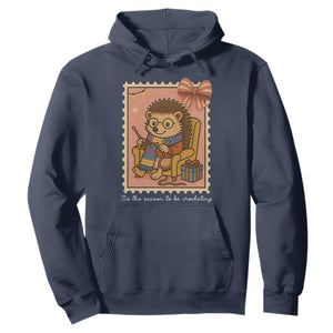 Cute Hedgehog Knitting Hoodie Christmas Holiday Gift TS12 Navy Print Your Wear