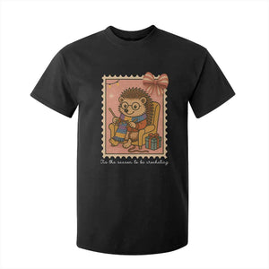 Cute Hedgehog Knitting T Shirt For Kid Christmas Holiday Gift TS12 Black Print Your Wear
