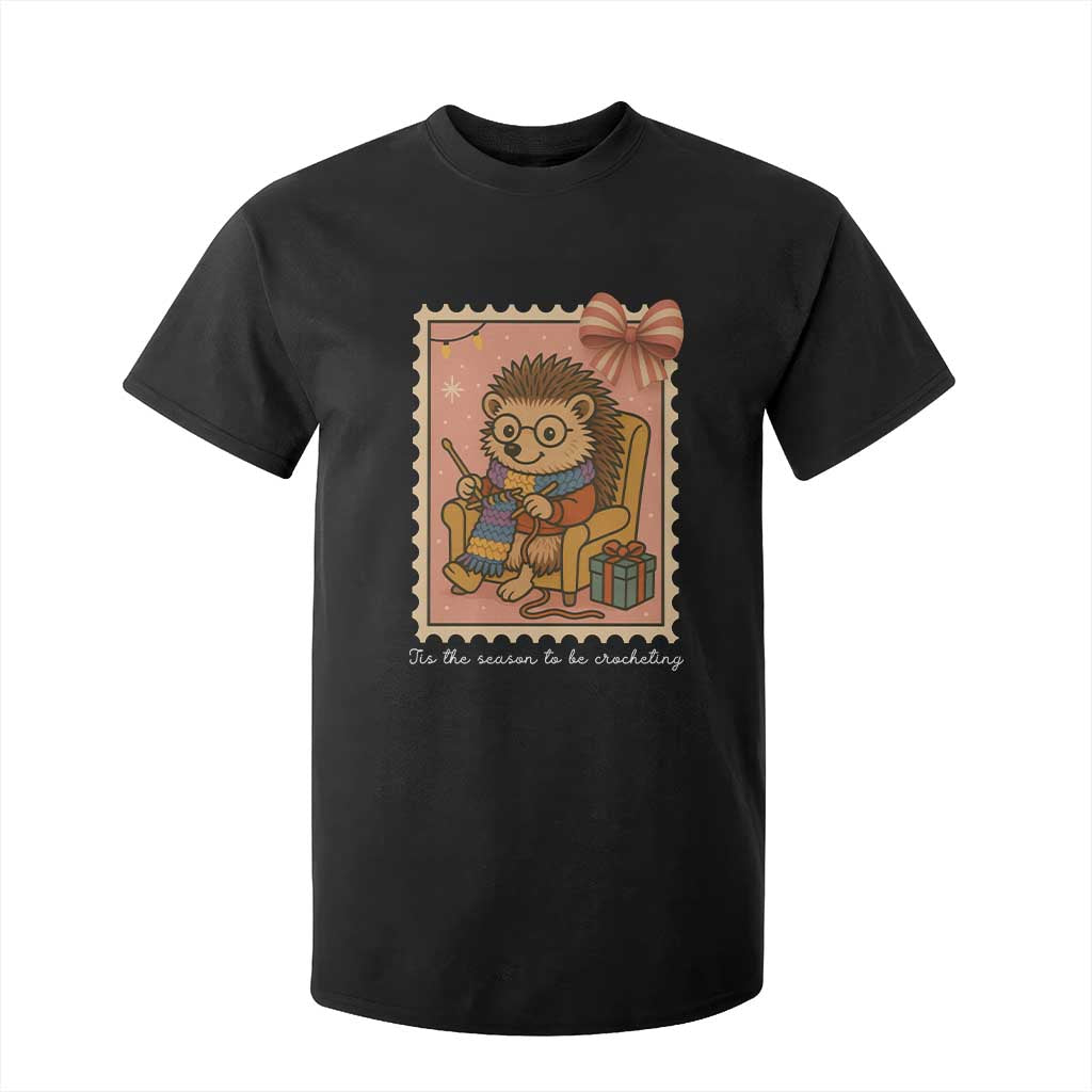 Cute Hedgehog Knitting T Shirt For Kid Christmas Holiday Gift TS12 Black Print Your Wear