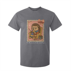 Cute Hedgehog Knitting T Shirt For Kid Christmas Holiday Gift TS12 Charcoal Print Your Wear