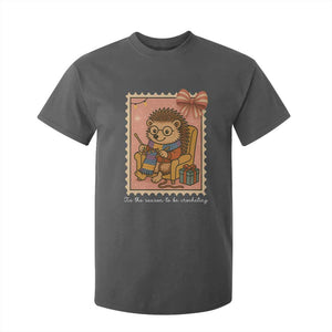 Cute Hedgehog Knitting T Shirt For Kid Christmas Holiday Gift TS12 Dark Heather Print Your Wear