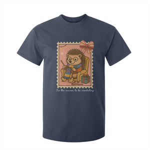 Cute Hedgehog Knitting T Shirt For Kid Christmas Holiday Gift TS12 Navy Print Your Wear