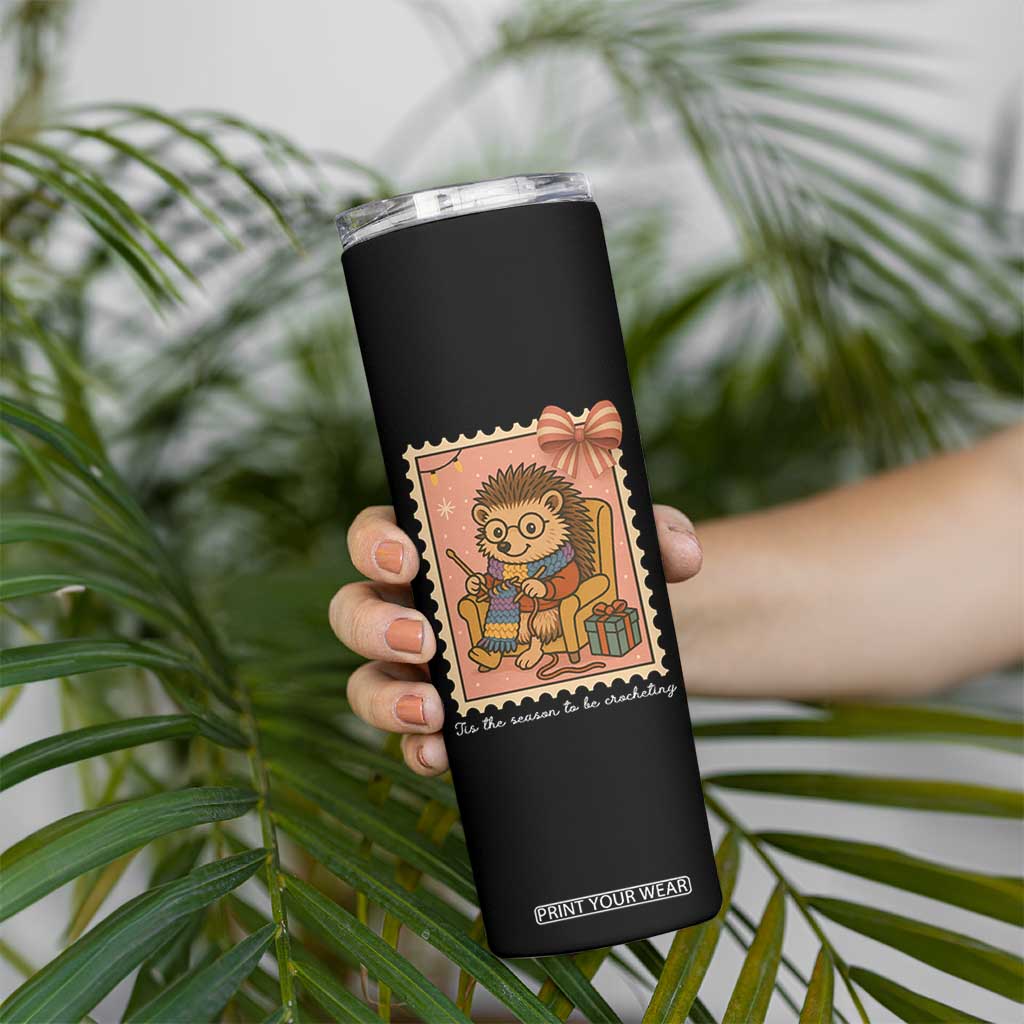 Cute Hedgehog Knitting Skinny Tumbler Christmas Holiday Gift TS12 Print Your Wear