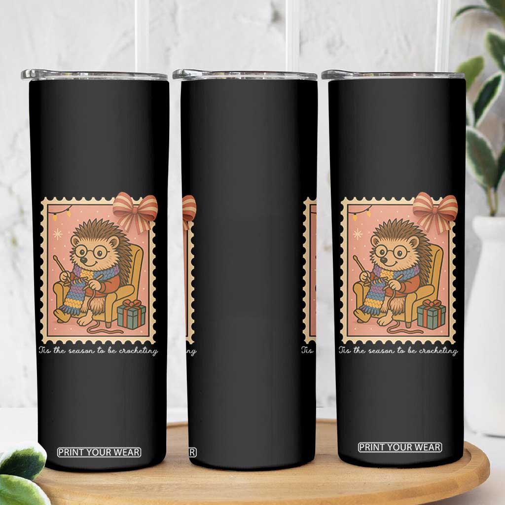 Cute Hedgehog Knitting Skinny Tumbler Christmas Holiday Gift TS12 Print Your Wear