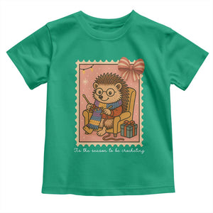 Cute Hedgehog Knitting Toddler T Shirt Christmas Holiday Gift TS12 Irish Green Print Your Wear