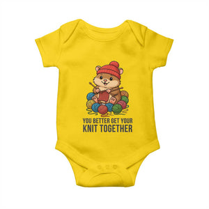 Cute Hamster Knitting Baby Onesie You Better Get Your Knit Together TS12 Daisy Print Your Wear