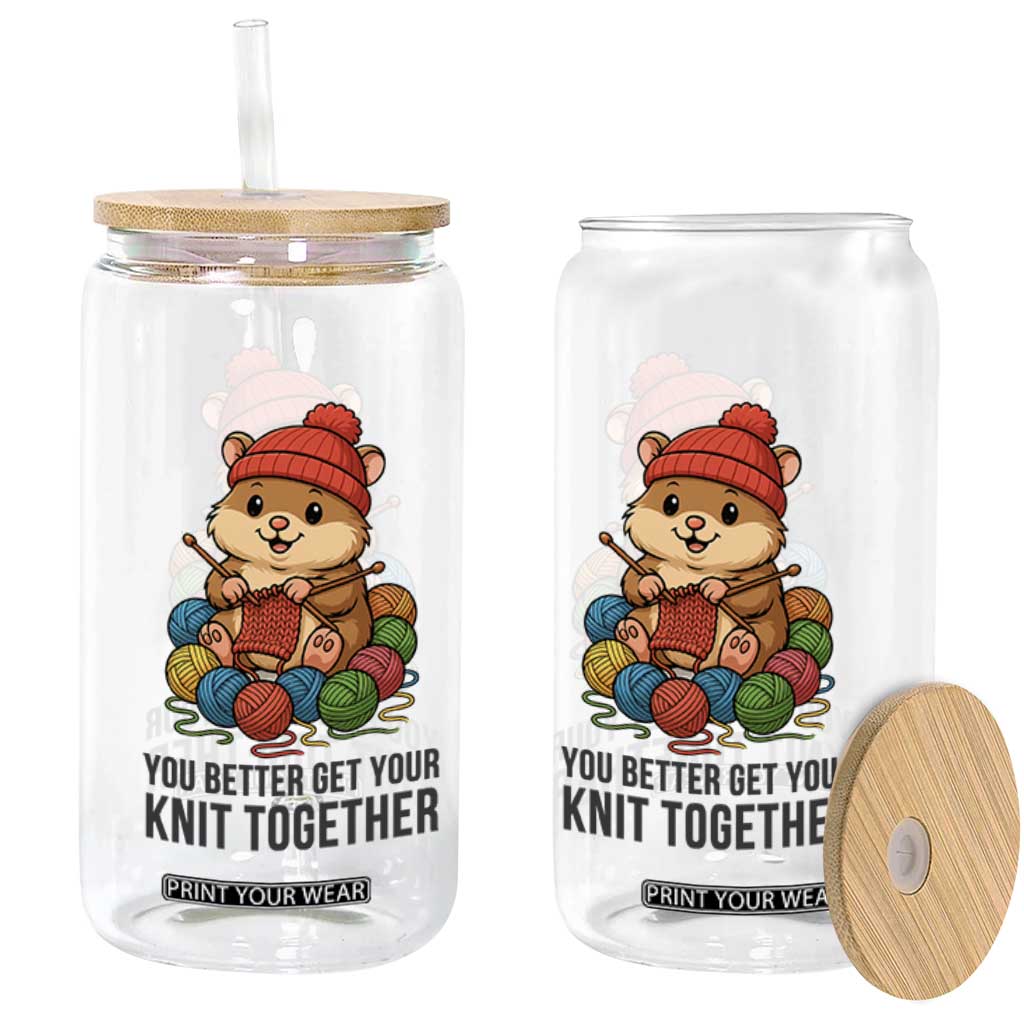 Cute Hamster Knitting Glass Can You Better Get Your Knit Together TS12 Print Your Wear