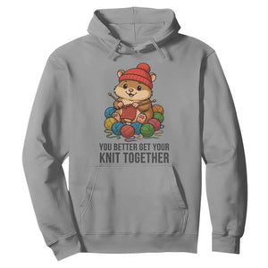 Cute Hamster Knitting Hoodie You Better Get Your Knit Together TS12 Sport Gray Print Your Wear