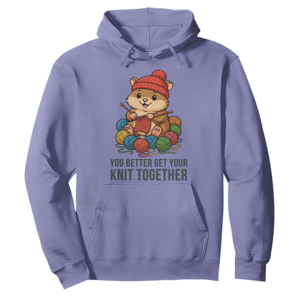 Cute Hamster Knitting Hoodie You Better Get Your Knit Together TS12 Violet Print Your Wear