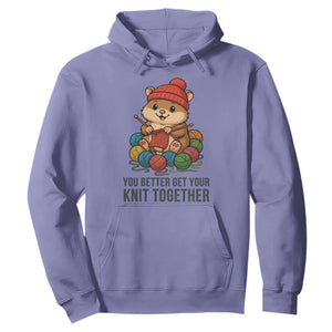 Cute Hamster Knitting Hoodie You Better Get Your Knit Together TS12 Violet Print Your Wear