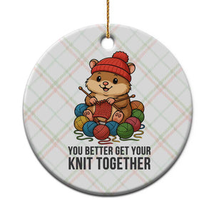 Cute Hamster Knitting Ceramic Ornament You Better Get Your Knit Together TS12 1pc Christmas Plaid Print Your Wear