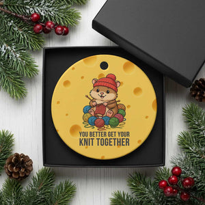 Cute Hamster Knitting Ceramic Ornament You Better Get Your Knit Together TS12 1pc Yellow Cheese Print Your Wear