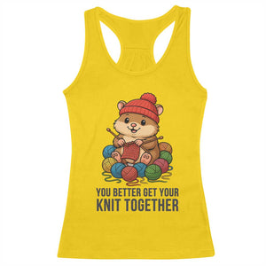 Cute Hamster Knitting Racerback Tank Top You Better Get Your Knit Together TS12 Daisy Print Your Wear