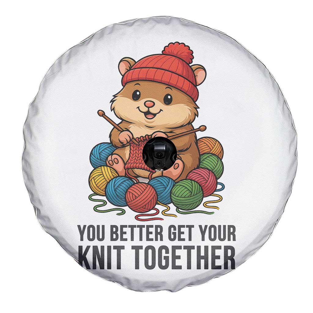 Cute Hamster Knitting Spare Tire Cover You Better Get Your Knit Together TS12 Print Your Wear