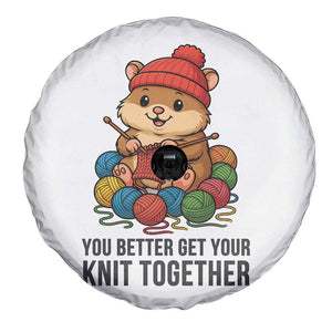 Cute Hamster Knitting Spare Tire Cover You Better Get Your Knit Together TS12 Print Your Wear