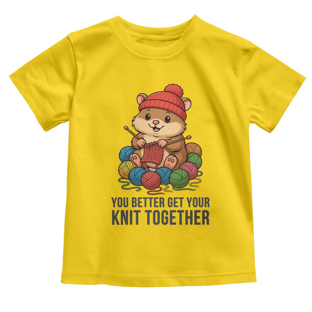 Cute Hamster Knitting Toddler T Shirt You Better Get Your Knit Together TS12 Daisy Print Your Wear