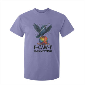 F Caw F I Am Knitting T Shirt For Kid Funny Raven Gift For Knitter TS12 Violet Print Your Wear