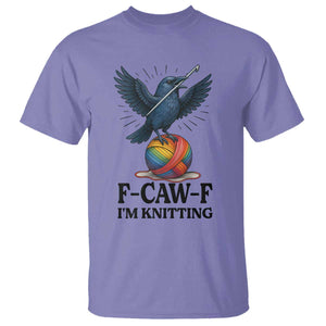 F Caw F I Am Knitting T Shirt Funny Raven Gift For Knitter - Print Your Wear