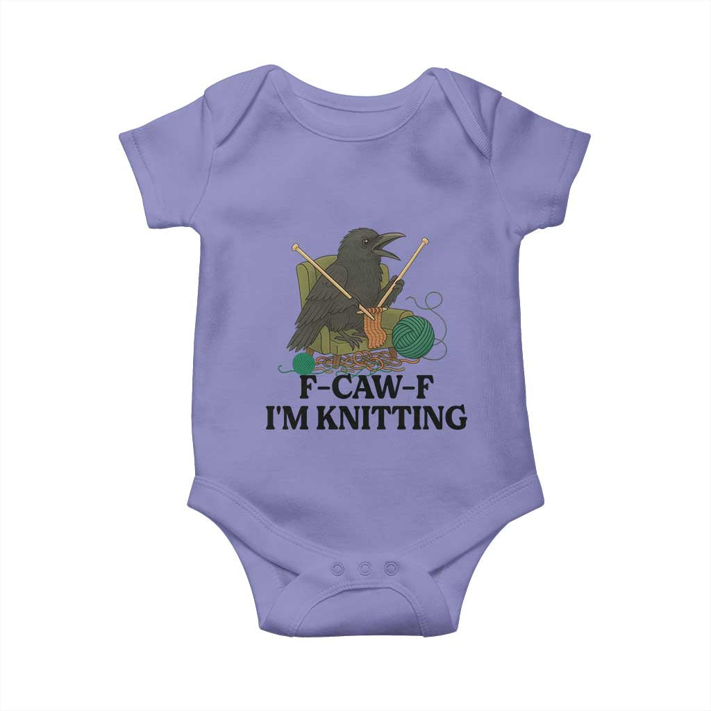 Raven F Caw F I Am Knitting Baby Onesie Funny Knitter Gift TS12 Violet Print Your Wear