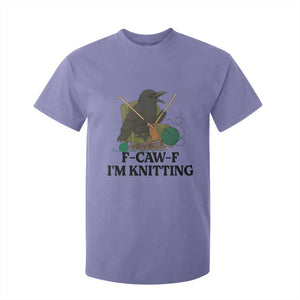 Raven F Caw F I Am Knitting T Shirt For Kid Funny Knitter Gift TS12 Violet Print Your Wear