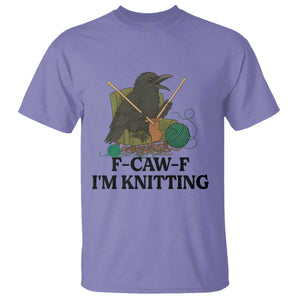 Raven F Caw F I Am Knitting T Shirt Funny Knitter Gift - Print Your Wear