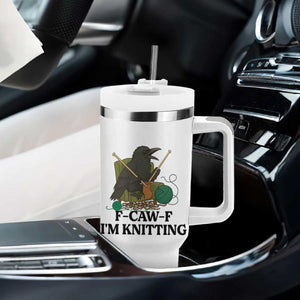 Raven F Caw F I Am Knitting Tumbler With Handle Funny Knitter Gift TS12 Print Your Wear